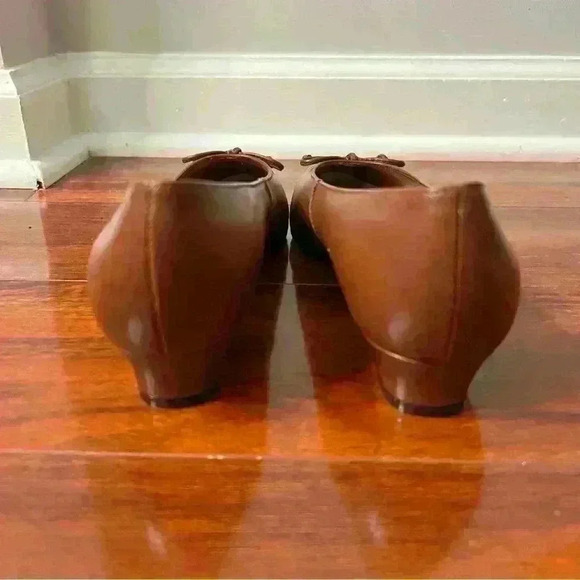Naturalizer Vintage Women Size 8M Brown Leather Ballet With Bow Flat Small Heel - Picture 7 of 10